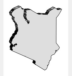 Kenya Country 3d Silhouette Map