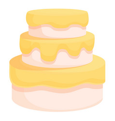 Lemon Wedding Cake Icon Cartoon Cream