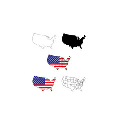 United States Of America Map And Flag Logo