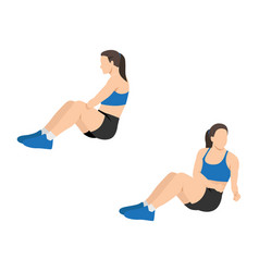 Woman Doing Russian Twist Exercise Flat