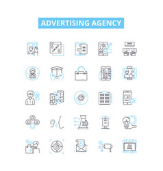 Advertising Agency Line Icons Set Agency