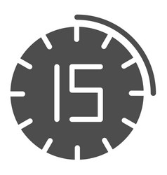 Fifteen Minutes Watch Solid Icon 15 Minutes Time