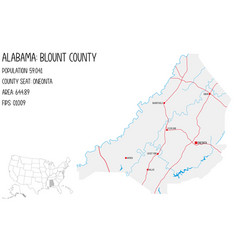 Map Of Blount County In Alabama Usa