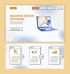 Building Design Software Flat Landing Page