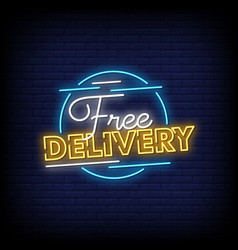 Free Delivery Neon Signs Style Text