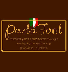 Italian Pasta Font Or Type Spaghetti Typeface