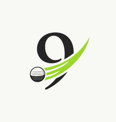 Letter 9 Golf Logo Design Template Hockey Sport