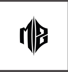 Mz Logo Monogram Hexagon Diamond Shape