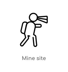 Outline Mine Site Icon Isolated Black Simple Line