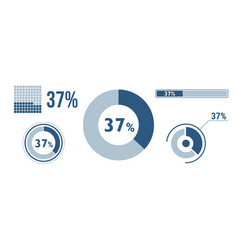 37 Percentage Infographic Set Thirty-seven Circle