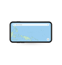 Searching Map Micronesia In Smartphone Map