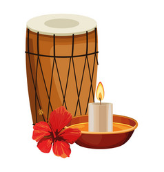 Drum Mridangam Icon Cartoon Isolated