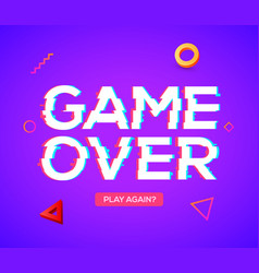 Game Over Screen Glitch Video Retro Pixel