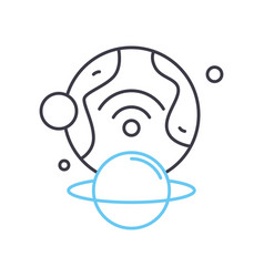 Interplanetary Network Line Icon Outline Symbol