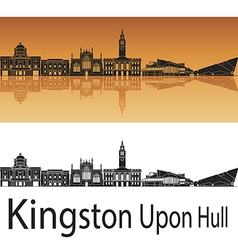 Kingston Upon Hull Skyline In Orange Background