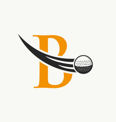 Letter B Golf Logo Design Template Hockey Sport