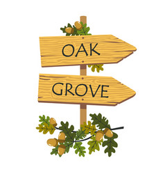 Oak Acorns Road Sign