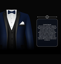 Business Suit Template With Black Tie And White