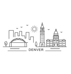 Denver City Line View Poster Print Minimal Design