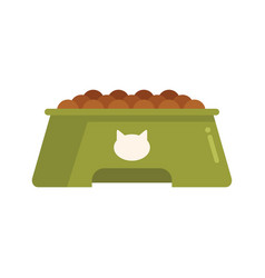 Full Cat Bowl Icon Flat Pet Feed