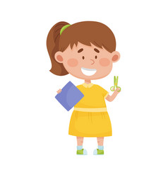 Girl Holding Scissors Doing Paper Craft