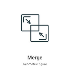 Merge Outline Icon Thin Line Black Icon