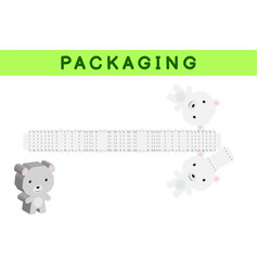 Party Favor Box Die Cut Polar Bear Design