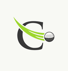 Letter C Golf Logo Design Template Hockey Sport