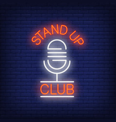 Stand Up Club Neon Sign With Microphone