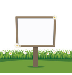 Blank Sign Board Spring Lawn Isolated