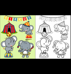 Elephant Cartoon In Circus Show