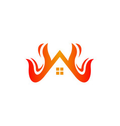 Home Roof Building Fire Modern Logo