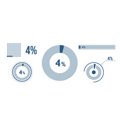 4 Percentage Infographic Set Four Circle Diagram