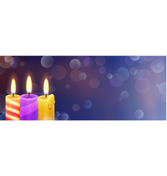 Candle Banner Template Realistic Light Bokeh