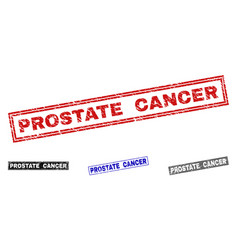 Grunge Prostate Cancer Textured Rectangle Stamps