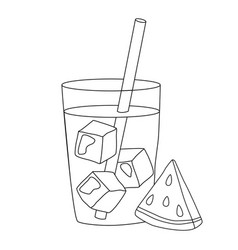 Watermelon Juice Or Smoothie With Ice Doodle