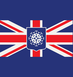 Banner On A Theme Coronavirus With Flag Uk