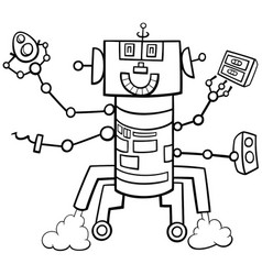 Tin robot fantasy cartoon character Royalty Free Vector