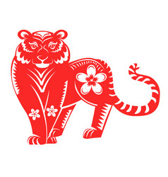 Tiger with traditional chinese costume Royalty Free Vector