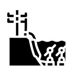 Scheme Work Tidal Power Plant Glyph Icon