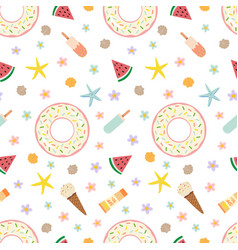 Seamless Pattern With Summer Beach Elements