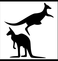 Set Of Kangaroo Silhouettes