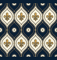 Victorian Jewelry Seamless Pattern With Golden