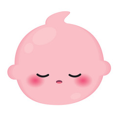 Isolated Colored Cute Sleepy Baby Emoji Icon