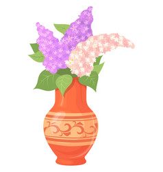 Lilac Bouquet In Ceramic Vase Beautiful Home