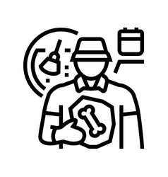 Paleontologist Worker Line Icon