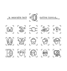 Set Wearable Technology Icons