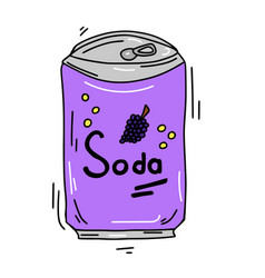 Colored Cartoon Doodle Soda Can