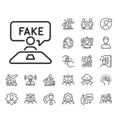 Fake Review Line Icon Social Propaganda Sign