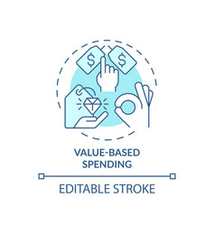 Value Based Spending Turquoise Concept Icon